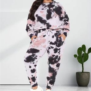 Plus size Tie Dye two pieces outfit